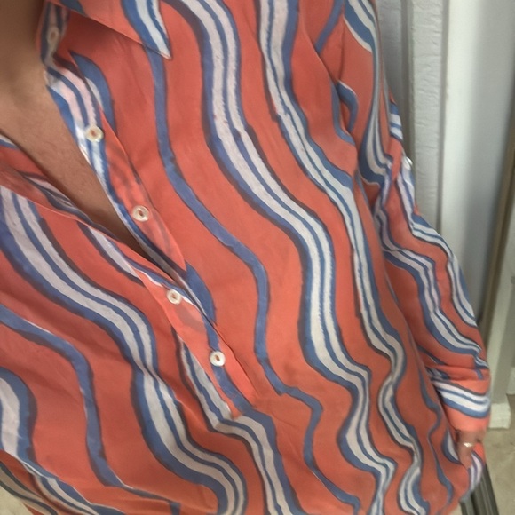 Oliphant Striped Coral and Blue tunic - Picture 9 of 11